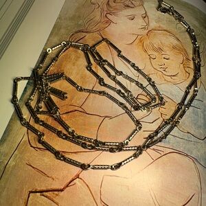 Vintage Accessocraft Long Silver Chain Link Necklace 58”